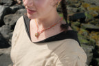 Whorl pendant & suede + silk whipstitch cord